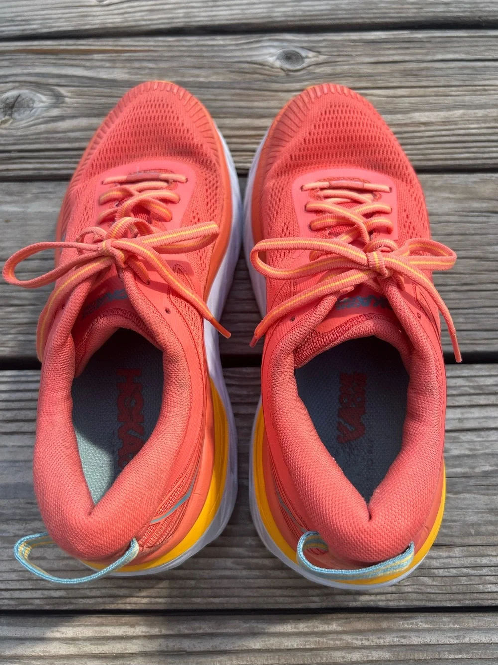 GUC Hoka Women's Bondi 7 Running Walking Shoes Camellia/Coastal Shade